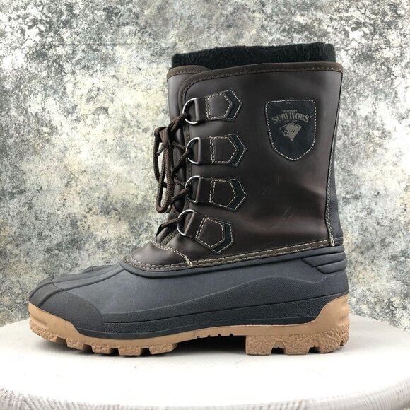 Herman Survivors Men\'s Size 9 Brown All Man Made Lace-Up Mid Calf Winter Boots main image 9
